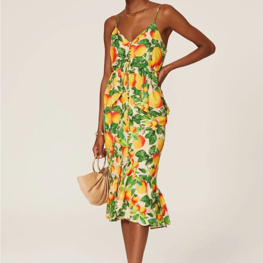 Farm Rio Sands Linen Midi Dress Size XS